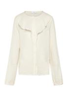 Crinkled Ruffle Shirt Cream Mango