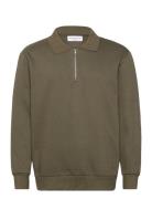 Sweat Polo With Zip L/S Green Lindbergh