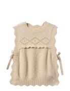 Lovely Knit Vest Beige Fliink
