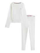 Pointelle Ls Pj Set Gifting White Tommy Hilfiger