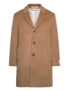 Ls Wool Blend Overcoat Beige Calvin Klein