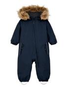 Baby Coverall W. Fake Fur Navy Color Kids