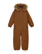 Coverall W. Fake Fur Brown Color Kids