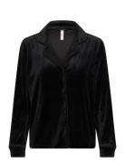 Jacket Ls Velours Piping Black Hunkemöller