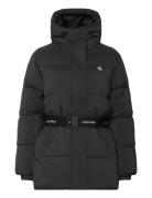 Belted Midweight Puffer Black Calvin Klein Jeans