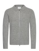 Lambswool L/S Cardigan With 2-Way Z Grey Lindbergh