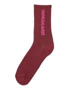 Sock Single Logo Step Burgundy Mads Nørgaard