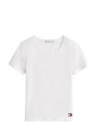 Ss Rib T-Shirt White Tommy Hilfiger