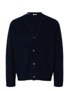 Slhrai Brushed Ls Knit Relaxed Cardigan Navy Selected