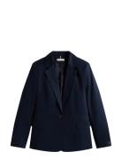 Preppy Cotton Slim Blazer Navy Tommy Hilfiger