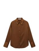 Satin Finish Flowy Shirt Brown Mango