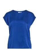 Viellette S/S Satin Top - Noos Blue Vila
