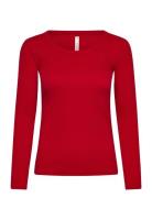 Top Ls Crew Rib Cotton Red Hunkemöller
