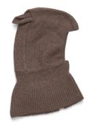 Balaclava Ears Wool Knit Brown Huttelihut