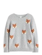 Stickad Tröja Grey Lindex