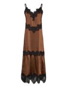 Dress With Lace Detail Brown Coster Copenhagen