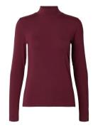 Slfmanja Ls High Neck Noos Burgundy Selected