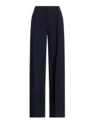 Double-Faced Georgette Wide-Leg Pant Navy Lauren Ralph Lauren