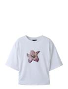 Nlfrebecflo Ss Rouched Short Top White LMTD