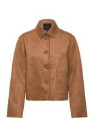 Vmhazelfelia Ls Faux Suede Jacket Brown Vero Moda