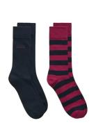 Barstripe And Solid Socks 2-Pack Patterned GANT