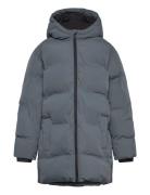 Long Padded Anorak With Hood Grey Mango