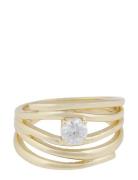 Jen St Irregular Ring G/Clear - L Gold SNÖ Of Sweden