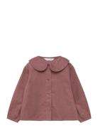 Corduroy Blouse With Baby Collar Pink Mango