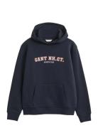 Graphic Sweatshirt Hoodie Navy GANT