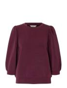 Slftenny 3/4 Sweat Top Noos Burgundy Selected