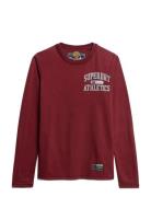 Vintage Athletic Chest Ls Tee Burgundy Superdry