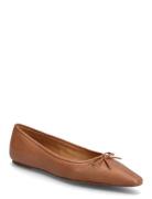 Pointed Leather Ballet Flat Brown Polo Ralph Lauren