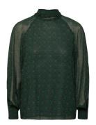 Printed Blouse With Tie Closure Green Mango