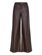 Straight-Leg Faux-Leather Trousers Brown Mango
