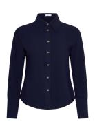 Shirt With Jewel Buttons Navy Mango