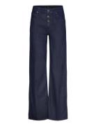 Low-Rise Straight-Leg Jeans With Buttons Navy Mango