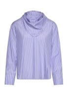 Striped Blouse With Handkerchief Blue Mango