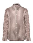 Striped Straight Shirt Brown Mango