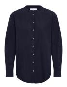 Anetta Shirt Paper Touch Navy Naja Lauf