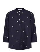 Tinka Shirt Embroidered Flower Navy Naja Lauf