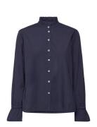 Dicte Shirt Paper Touch Navy Naja Lauf
