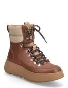 F-Mode W/Resistant Hiker-Lace Flatform Ankle Boots Brown FitFlop