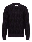 Cfkarl Jaquard Crew Neck Knit Navy Casual Friday