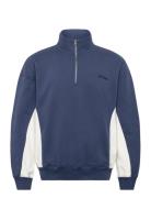 Min Logo Boxy Quaterzip Navy Hollister