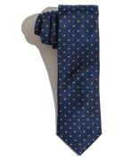Navy Yellow Dots Silk Tie Navy AN IVY
