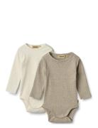 2 Rib Body L/S Spencer Cream Wheat
