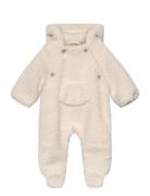 Long Shearling Coat Cream Mango