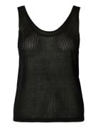 Slfrose Sl Structure Knit Top Black Selected