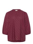 Kcloulou Blouse 3/4 Sl Burgundy Kaffe Curve