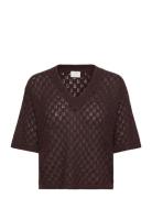 Kalourine V-Neck Pullover Brown Kaffe